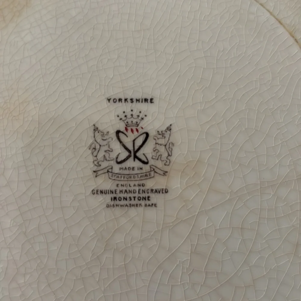 Vintage Yorkshire England Ironstone Plate. 10” Autumn | Farm | Hay Cart 1950’s